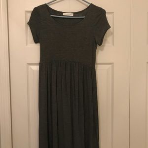 Grey Dress with Empire Waist